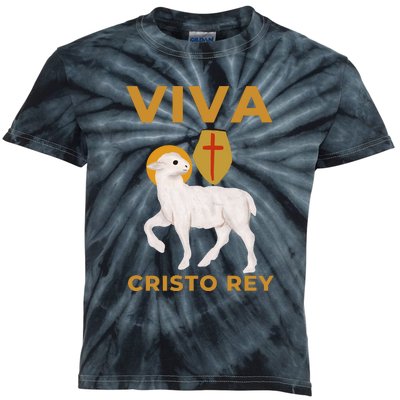 Viva Cristo Rey Roman Catholic Gift Kids Tie-Dye T-Shirt