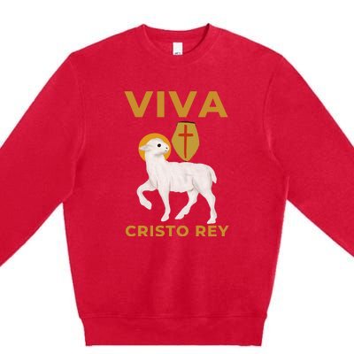 Viva Cristo Rey Roman Catholic Gift Premium Crewneck Sweatshirt