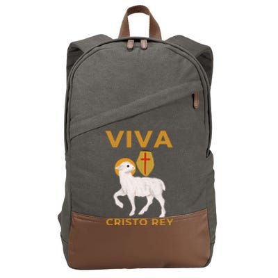 Viva Cristo Rey Roman Catholic Gift Cotton Canvas Backpack