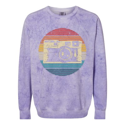 Vintage Camera Retro Photography Photographer Gift Colorblast Crewneck Sweatshirt