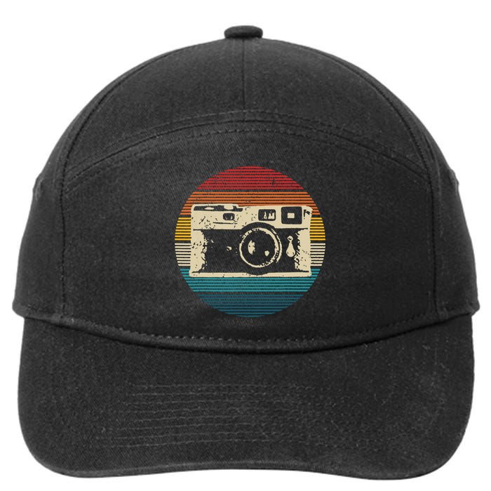 Vintage Camera Retro Photography Photographer Gift 7-Panel Snapback Hat