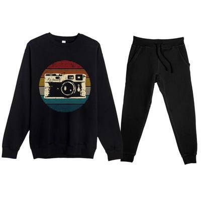 Vintage Camera Retro Photography Photographer Gift Premium Crewneck Sweatsuit Set