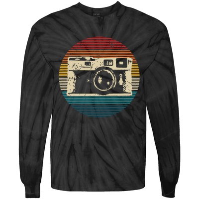 Vintage Camera Retro Photography Photographer Gift Tie-Dye Long Sleeve Shirt