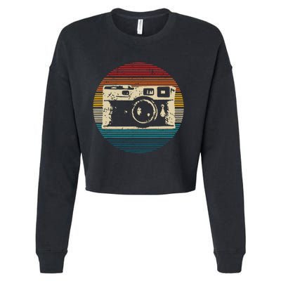 Vintage Camera Retro Photography Photographer Gift Cropped Pullover Crew