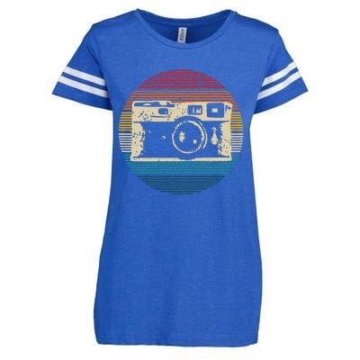 Vintage Camera Retro Photography Photographer Gift Enza Ladies Jersey Football T-Shirt