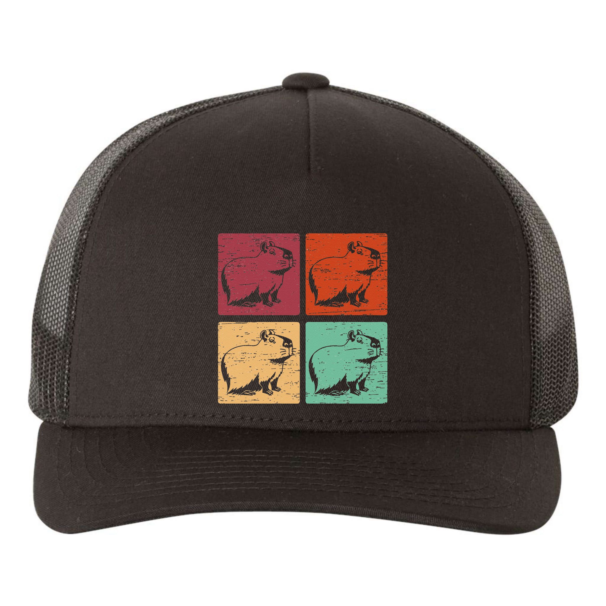 Vintage Capybara Rodent Animals Capybaras Yupoong Adult 5-Panel Trucker Hat