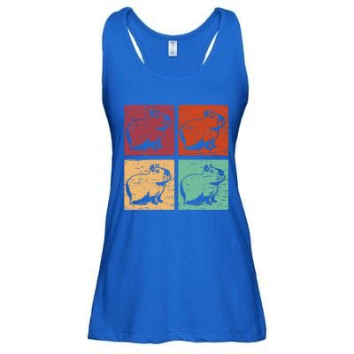 Vintage Capybara Rodent Animals Capybaras Ladies Essential Flowy Tank