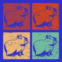 Vintage Capybara Rodent Animals Capybaras Poster