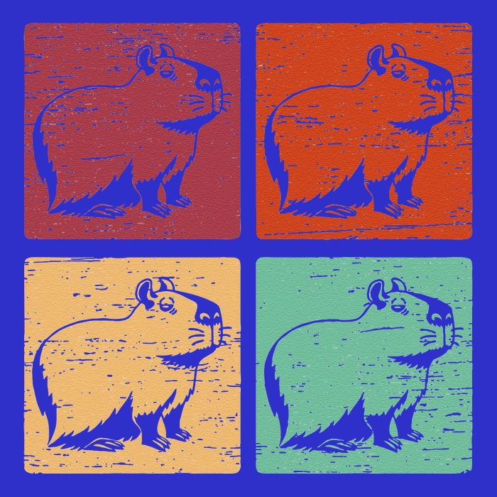 Vintage Capybara Rodent Animals Capybaras Poster