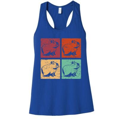 Vintage Capybara Rodent Animals Capybaras Women's Racerback Tank