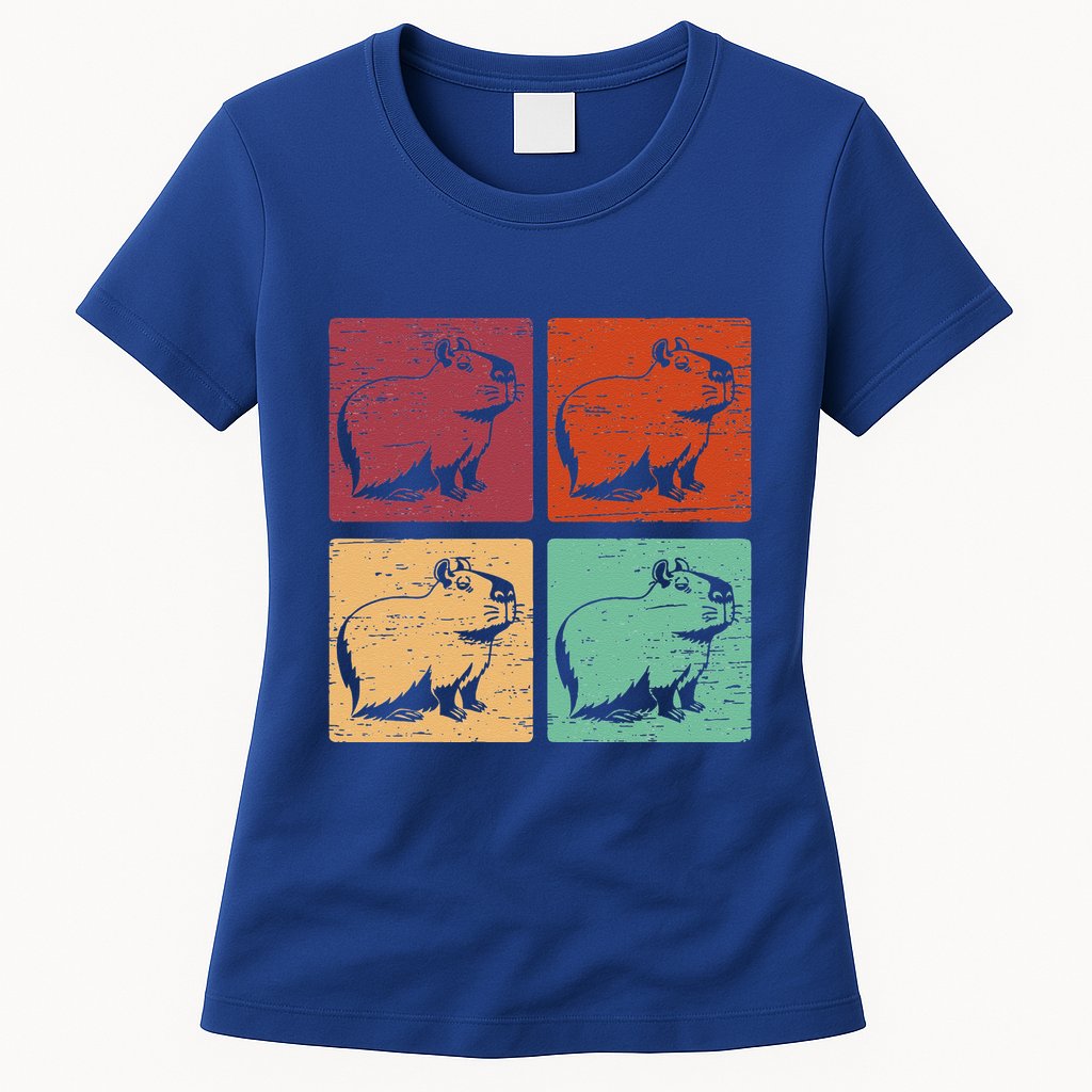 Vintage Capybara Rodent Animals Capybaras Womens T-Shirt