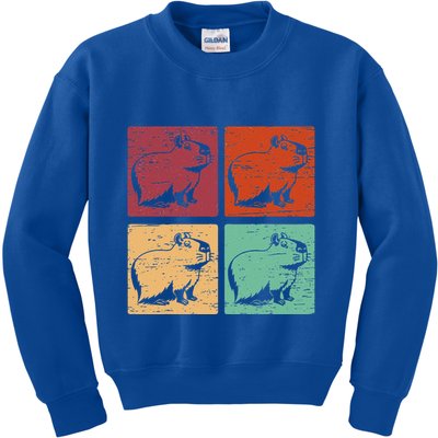 Vintage Capybara Rodent Animals Capybaras Kids Sweatshirt