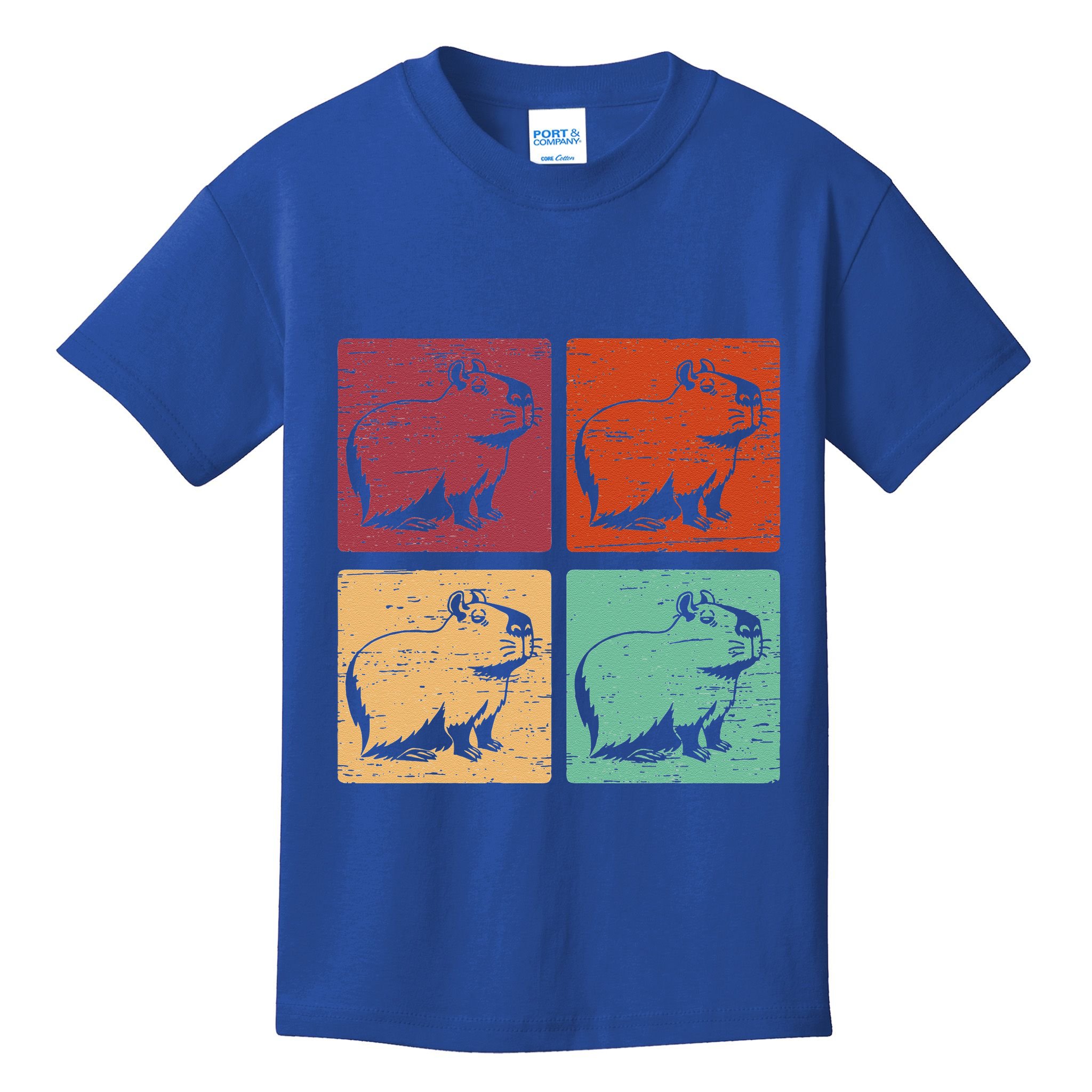 Vintage Capybara Rodent Animals Capybaras Kids T-Shirt