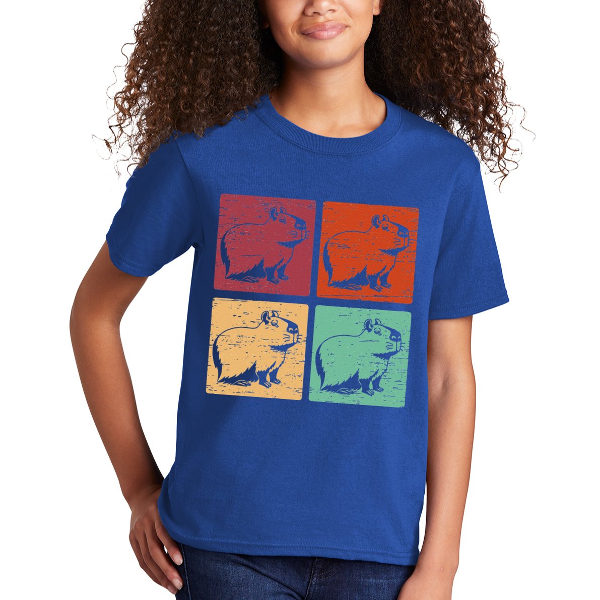 Vintage Capybara Rodent Animals Capybaras Kids T-Shirt