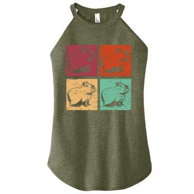 Vintage Capybara Rodent Animals Capybaras Women's Perfect Tri Rocker Tank