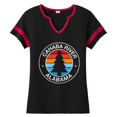 Vintage Cahaba River Alabama Souvenirs Women Canoeist Ladies Halftime Notch Neck Tee