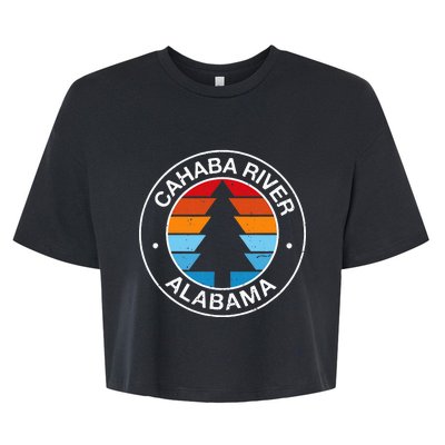 Vintage Cahaba River Alabama Souvenirs Women Canoeist Bella+Canvas Jersey Crop Tee