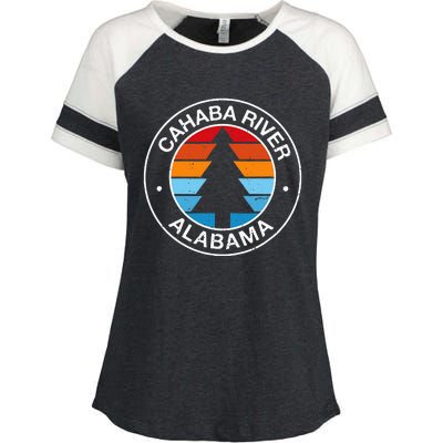 Vintage Cahaba River Alabama Souvenirs Women Canoeist Enza Ladies Jersey Colorblock Tee