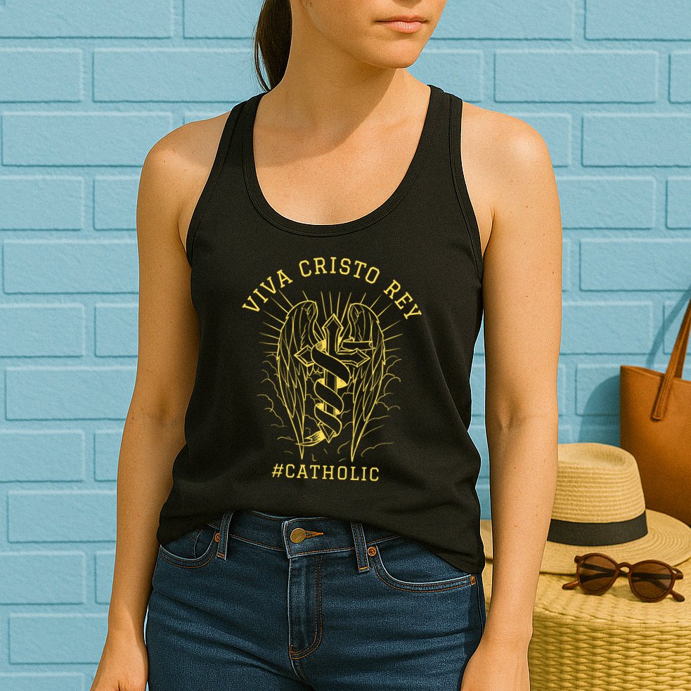 Viva Cristo Rey Roman Catholic Gift Womens Tank Top