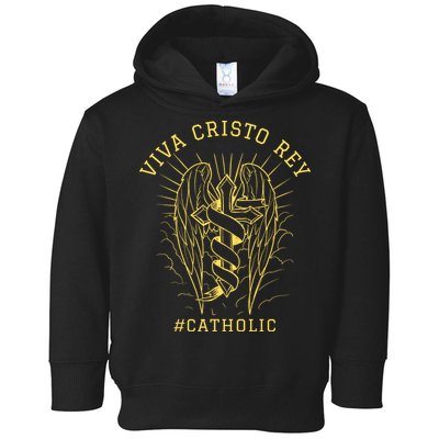 Viva Cristo Rey Roman Catholic Gift Toddler Hoodie