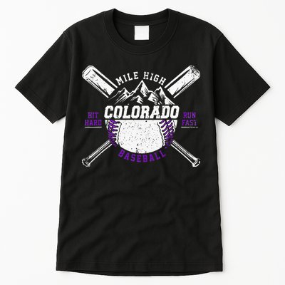 Vintage Colorado Rocky Mountains Retro Baseball Fan Tall T-Shirt