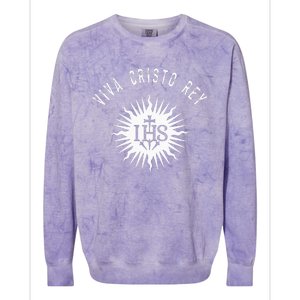 Viva Cristo Rey Roman Catholic Cristeros Colorblast Crewneck Sweatshirt