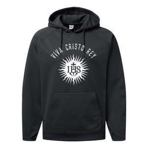 Viva Cristo Rey Roman Catholic Cristeros Performance Fleece Hoodie