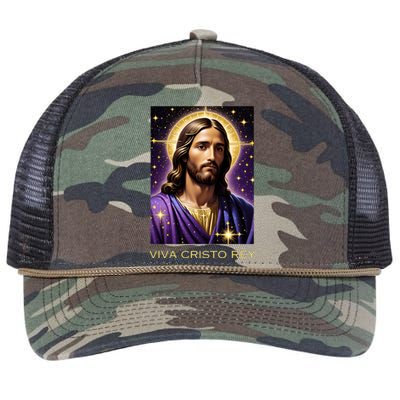 Viva Cristo Rey Catholic Jesus Christ The King Retro Rope Trucker Hat Cap