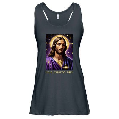 Viva Cristo Rey Catholic Jesus Christ The King Ladies Essential Flowy Tank