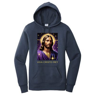 Viva Cristo Rey Catholic Jesus Christ The King Women's Pullover Hoodie