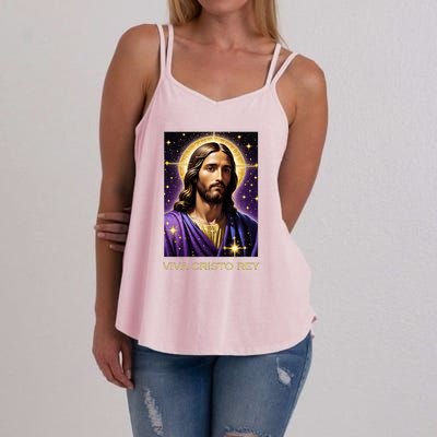 Viva Cristo Rey Catholic Jesus Christ The King Women's Strappy Tank