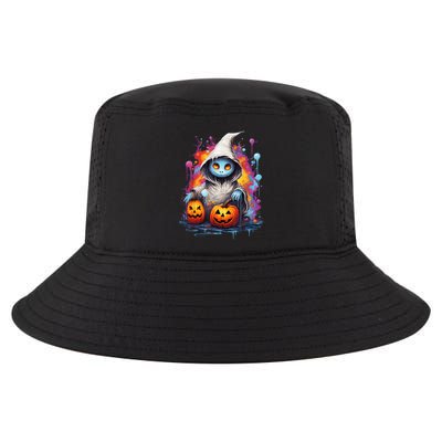 Vintage Costume Retro Scary Halloween Ghost And Pumpkins Cool Comfort Performance Bucket Hat