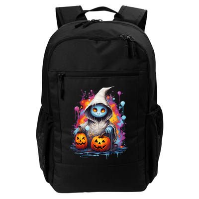 Vintage Costume Retro Scary Halloween Ghost And Pumpkins Backpack