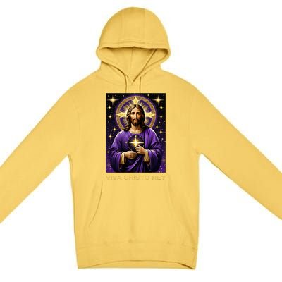 Viva Cristo Rey Catholic Jesus Christ The King Premium Pullover Hoodie