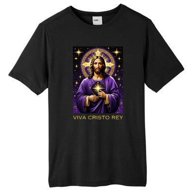 Viva Cristo Rey Catholic Jesus Christ The King Tall Fusion ChromaSoft Performance T-Shirt