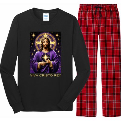 Viva Cristo Rey Catholic Jesus Christ The King Long Sleeve Pajama Set