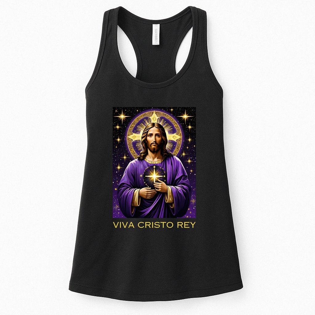 Viva Cristo Rey Catholic Jesus Christ The King Womens Tank Top