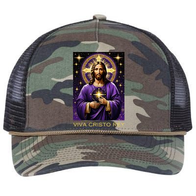 Viva Cristo Rey Catholic Jesus Christ The King Retro Rope Trucker Hat Cap