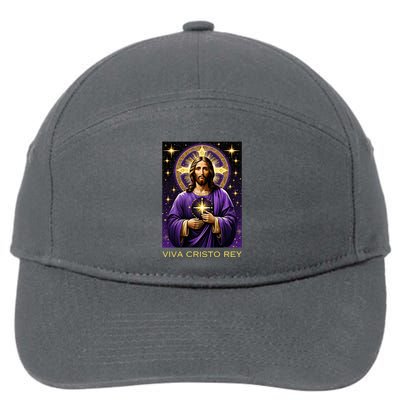 Viva Cristo Rey Catholic Jesus Christ The King 7-Panel Snapback Hat