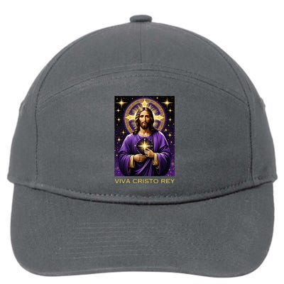 Viva Cristo Rey Catholic Jesus Christ The King 7-Panel Snapback Hat