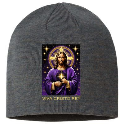 Viva Cristo Rey Catholic Jesus Christ The King Sustainable Beanie