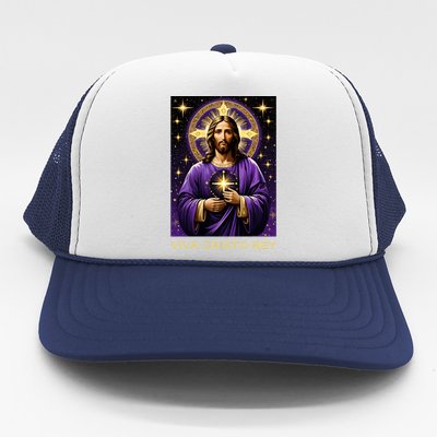 Viva Cristo Rey Catholic Jesus Christ The King Trucker Hat