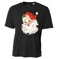 Vintage Christmas Santa Claus Face Old Fashioned Cooling Performance Crew T-Shirt