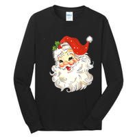 Vintage Christmas Santa Claus Face Old Fashioned Tall Long Sleeve T-Shirt