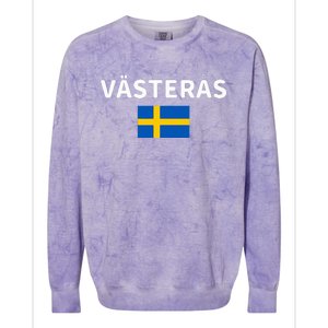 VäSteråS City Sweden Swedish Flag Colorblast Crewneck Sweatshirt