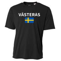 VäSteråS City Sweden Swedish Flag Cooling Performance Crew T-Shirt