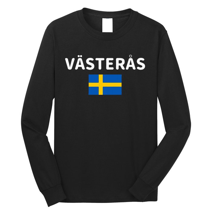 VäSteråS City Sweden Swedish Flag Long Sleeve Shirt