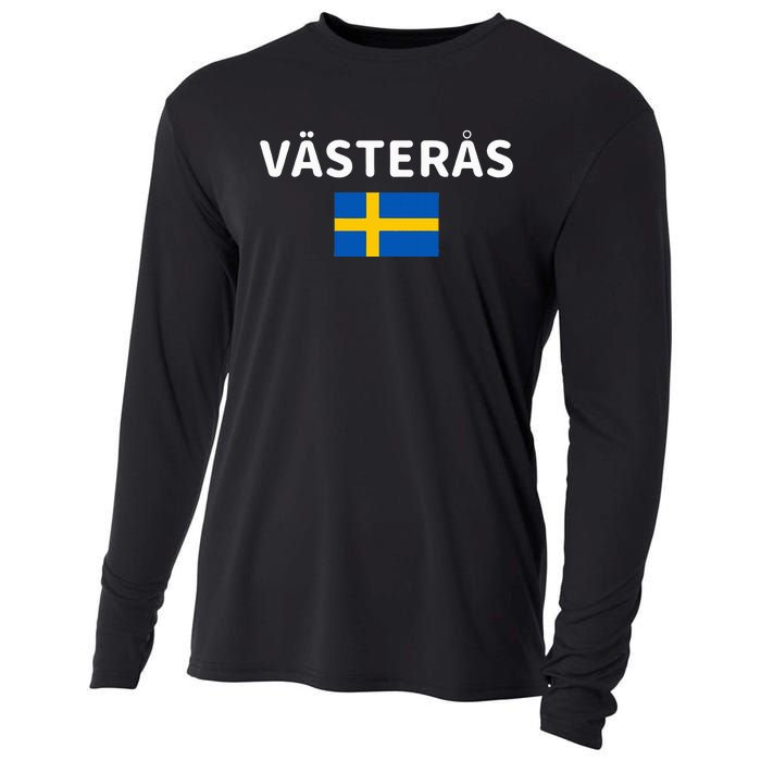 VäSteråS City Sweden Swedish Flag Cooling Performance Long Sleeve Crew