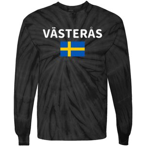 VäSteråS City Sweden Swedish Flag Tie-Dye Long Sleeve Shirt