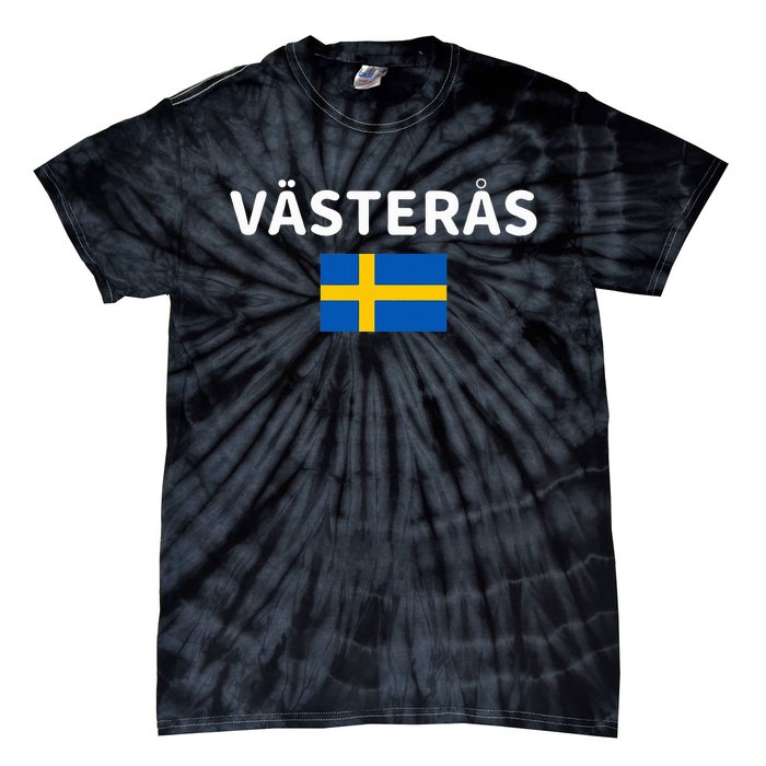 VäSteråS City Sweden Swedish Flag Tie-Dye T-Shirt